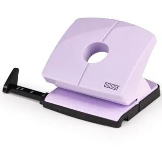 Novus Locher B220 Color ID 2.0 (20 Blatt Lochleistung, fest einrastende Anschlagschiene, Funktionsteile aus Metall) pretty lilac