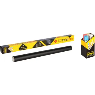 IDENA Tafelfolie selbstklebend, inklusive 4 Kreiden, sort.