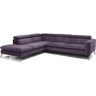 Moderne Ecksofa Couch Lila Sitz Polster Ecke Garnitur Eck Stoff Sofas Couchen - Lila