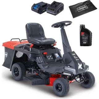 Scheppach MR235-61 Benzin Aufsitzrasenmäher 6PS | 61cm Schnittbreite | 150L Korb | LED | E-Start | 4 Vorwärtsgänge Aufsitzmäher inkl. Öl & Motorhaube