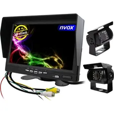 Nvox 7 inch 4pin 12v 24v lcd car monitor and 2 cameras, Autoradio, Schwarz
