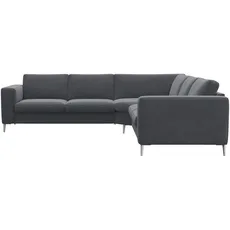 FLEXLUX Ecksofa »Fiore«, breite Armlehnen, Kaltschaum, Füße Alu, grau