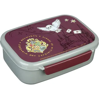 Scooli Brotdose für Kinder mit herausnehmbaren Einsatz - Harry Potter - Kindergarten Brotdose - Sandwichbox Schule - Brotzeitdose aus Kunststoff BPA frei - Sandwichbox - Lunchbox - Vesperbox