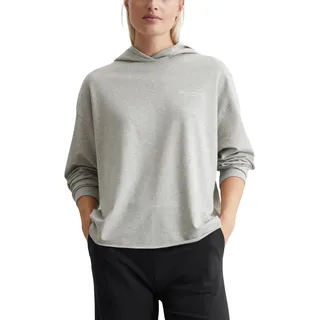 Marc O'Polo Damen Sweatshirt mit Stretch-Anteil mit Kapuze, Grau (Mid Stone Melange), M
