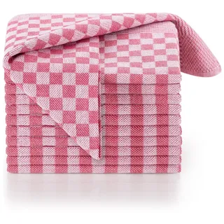 Blumtal Geschirrtücher Baumwolle 50x70 cm im 10er Set - Oeko-TEX zertifizierte Küchentücher - extrem saugstarke Geschirrhandtücher - Trockentücher Küche waschbar 95 °C - Geschirrtücher Rot-Weiß Karo