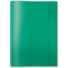 HERMA 19893 Heftumschläge A4 Transparent Grün, 10 Stück, Hefthüllen aus strapazierfähiger & abwischbarer Polypropylen-Folie, durchsichtige Heftschoner Set für Schulhefte, farbig