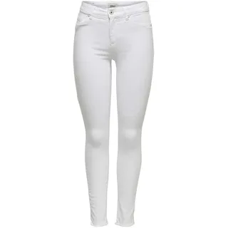 Damen ONLY Skinny Fit Jeans | Mid Waist Stretch Denim Hose | ONLBLUSH Life Röhrenjeans, Farben:Weiß, Größe:XS / 34L