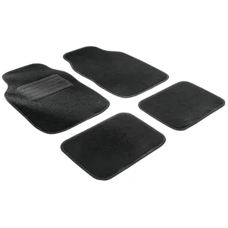Walser Auto-Teppich Velours, Universal Fußmatten-Set Nadelfilz Velours, Automatten 4-teilig, Allwettermatten, Auto-Schutzmatte, PKW-Teppich schwarz