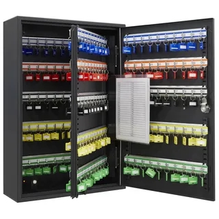 ARREGUI PL200EN Schlüsselschrank mit 200 verstellbaren Haken | Schlüsselbox aus Stahl mit IP65 Elektronikschloss | Schlüsselkasten mit Zahlenschloss | Programmierbare Codes | 55x38x14 cm | Schwarz