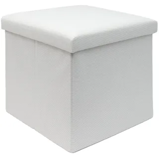 Intirilife Faltbarer Sitzhocker , Weiß , Textil , 38x38x38 cm , Wohnzimmer, Sessel, Hocker & Hockerbänke, Sitzhocker