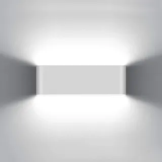 KAWELL 20W Modern Wandlampe LED Wandleuchte Up Down Aluminium Wandbeleuchtung Wasserdicht IP65 Innen Außen für Schlafzimmer Badezimmer Wohnzimmer Flur Treppen Korridor, Weiß 6000K