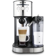Becken Espresso Multifunktionsgerät, Druck 15 bar, Kapazität 1,2 l, 1400 W, Finish aus Edelstahl