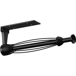 VEHHE Küchenrollenhalter mit Dämpfungseffekt, Küchenrollenhalter ohne Bohren Schwarz, Hängend Stark Selbstklebend Küchenpapierhalter für Küche Badezimmer, Beide erhältlich mit Kleber und Schrauben