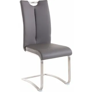 MCA Furniture Freischwinger Kunstleder grau 2er Set