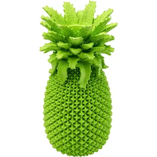 Kare Design Vase Ananas, Grün, handbemalt, Vase Groß, Dekorationsvase, Tischvase, Blumenvase fürs Wohnzimer, für Regale, Exotisch, Accessoire, 30x15x15 cm (H/B/T)