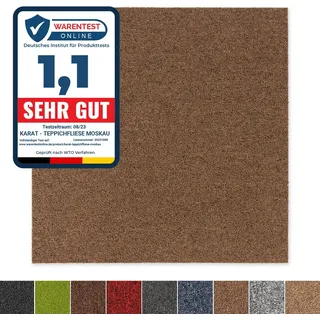Karat Teppichfliesen Moscow Selbstliegend 50 x 50 cm Hellbraun