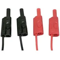 Bild Messleitungs-Set [4mm Sicherheits-Stecker - ] 2m Rot, Schwarz 1 Set
