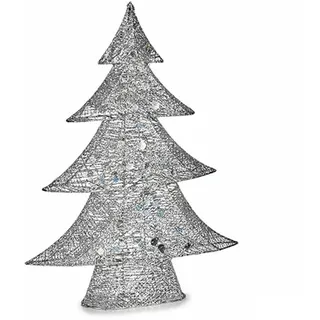 krist+ Deko-Figur Weihnachtsbaum Metall Silberfarben 12 x 59,5 x 48,5 cm (3 Stück)