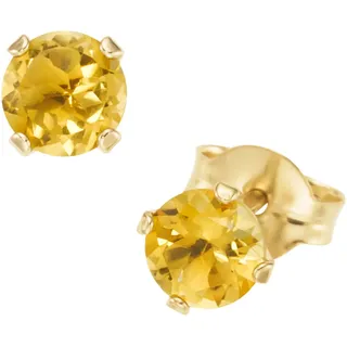 FIRETTI Ohrstecker Firetti Gelbgold 375 Peridot, Citrin 4,7mm