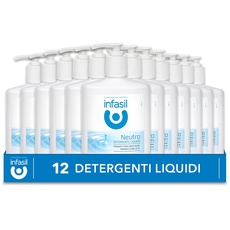 Infasil Neutrales Flüssigwaschmittel, Handseife für die tägliche Reinigung, 12 Reinigungsmittel à 300 ml