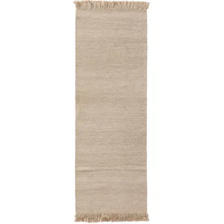 benuta Pure Wollteppich-Läufer Lars Beige 70x200 cm , Textil , Gestreift , Rechteckig , 70x200 cm , Care & Fair, Handmade in India , pflegeleicht , Teppiche und Böden, Teppiche, Teppichläufer, Läufer