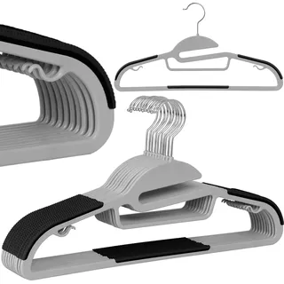 Flexi Kleiderbügel Set 10 Stück grau schwarz