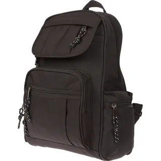Großer eleganter Damen Rucksack Tasche Bag Handgepäck sportlich wasserdicht schwarz - Schwarz