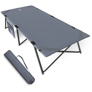 EVER ADVANCED Feldbett Klappbar XXL Campingbett 200KG Belastbar Klappbett 214 x 79 x 50 cm, Breite Feldbett mit Seitentasche, Stabil & Tragbar für Camping Reisen Garten Outdoor und Indoor