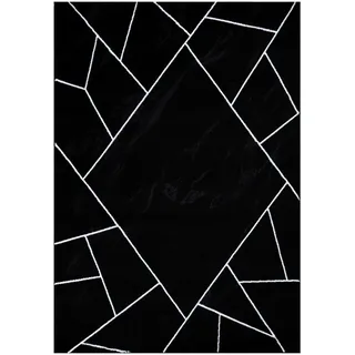 Läufer , Schwarz , Textil , geometrisch , rechteckig , 80x300 cm , Teppiche und Böden, Teppiche, Teppichläufer, Läufer