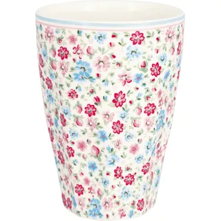 GreenGate French Latte cup Louisa white Blumen Dekor bunt Porzellan 400 ml