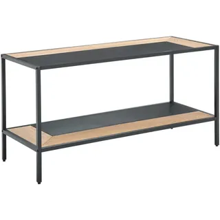 Mid.you Konsolentisch , Naturfarben, Schwarz , Holz, Metall, Holzwerkstoff , Tanne , furniert , rechteckig , Flachrohr , 120x60x47 cm , Holzmöbel, Holztische, Wohnzimmertische Holz, Konsolentische Holz