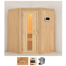 Bild Sauna »Liva«, (Set), 9 KW-Ofen mit externer Steuerung beige