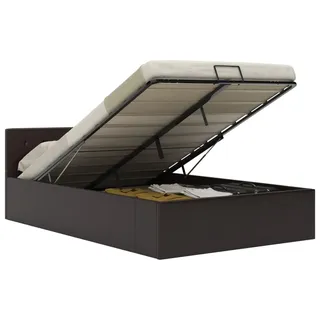 vidaXL Bett mit Bettkasten Hydraulisch Grau Kunstleder 140x200 cm - Grau