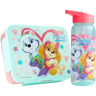 Get Trend Paw Patrol Brotdose Kinder & 640ml Trinkflasche Set, 1,75L Snackbox mit Fächern, Spülmaschinenfest & Mikrowellengeeignet, BPA Frei Bento Lunchbox für Schule & Freizeit (Multi Paw Patrol)