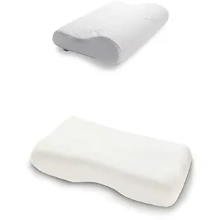 TEMPUR Kissen Set mit Füllung und Bezug, Original Kopfkissen Größe L mit Jersey-Kissenbezug (beige)
