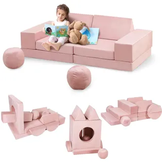 GarveeLife Kinderbett, ausziehbares Kindersofa mit 12 Modulen, Futon, faltbar, Möbel für Kinderzimmer, Schlafzimmer, Spielzimmer