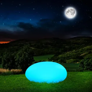 Drcowu Solarlampen für Außen Kugel, solarkugel für außen, Leuchtkugel Garten Solar 16 Farbwechsel, Solar-Deko-Stein Lichter mit Fernbedienung für Rasen Hinterhof Patio Inneren[Energieklasse A]