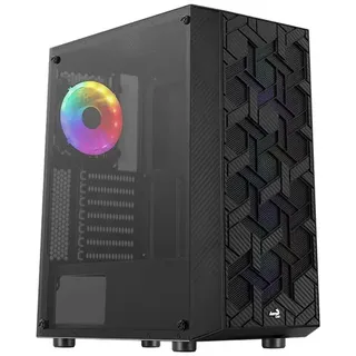 AeroCool Hive FRGB, inkl. 1x Lüfter, Glasfenster (ACCM-PV27013.11 / Hive-G-BK-v3)