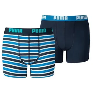 Puma Boxershorts JUNGEN BASIC BOXER Printed Stripes 2P in Blue | Gr.: 152
