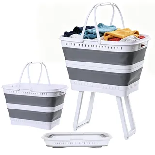 Wäschekorb mit klappbaren Füßen, Stand Wäschebox mit Beinen, multifunktionale Waschschale mit Ablauföffnung Für Badezimmer, Schlafzimmer, Küche, Spielzimmer, Wohnheim, Snacks