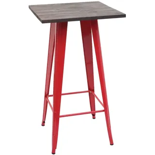 Mendler Stehtisch HWC-A73 inkl. Holz-Tischplatte, Bistrotisch Bartisch, Metall Industriedesign FSC® 107x60x6