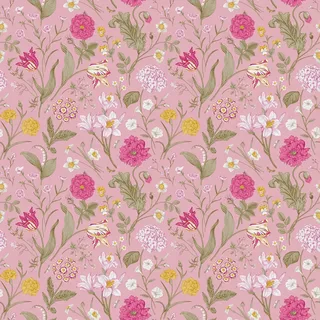 VEELIKE Tapete Blumen Rosa Vintage Blumentapete Boho Mustertapete 44.5cm x 300cm Selbstklebend Schlafzimmer Mädchen Badezimmer Möbelfolie Abnehmbar