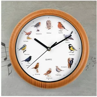 EasyMaxx Wanduhr mit 12 Singvogelstimmen | 25 cm