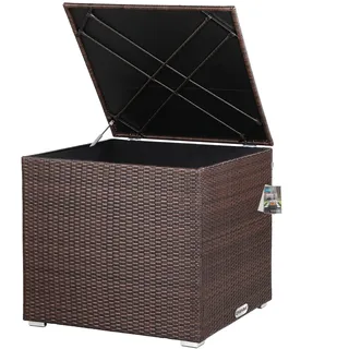 Gartenbox Polyrattan 318L Braun mit Innenverkleidung wetterfest