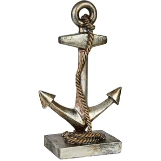 Hansmeier® Deko Statue Anker - Maritime Wohnungs-Deko - 23 x 14 x 7 cm - Design-Dekoration zum Hinstellen
