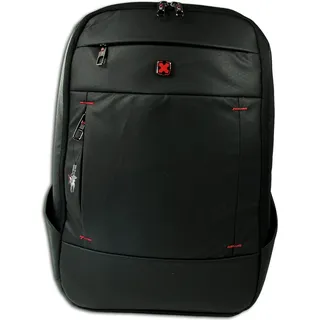 Travel N Meet Laptoprucksack, Rucksack gepolstert schwarz Herren ORD4207S - Schwarz