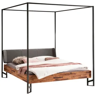 Hasena Himmelbett , Anthrazit, Braun, Akaziefarben , Holz , Akazie , massiv , Höhe ca. 22 cm , 180x200 cm , gepolstertes Kopfteil, in verschiedenen Größen erhältlich , Schlafzimmer, Komplette Schlafzimmer und Serien, Schlafzimmerserien