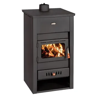 Kaminofen, Holzofen Wasserführend Prity, Modell K2 CP W13, Obere Platte aus Gusseisen, Leistung 15kW