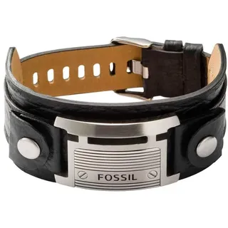 Fossil große schwarze ID-Manschette Armband Leder, JF84816040 Länge: 242mm, Breite ID: 29mm