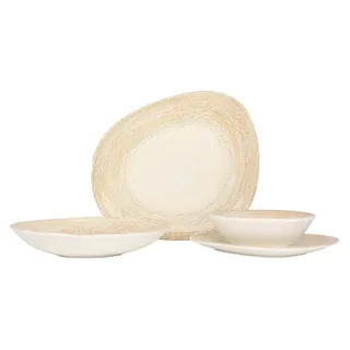 Bonna Geschirrset - Patera - 24 teilig - 6 Personen - Porzellan - Braun
